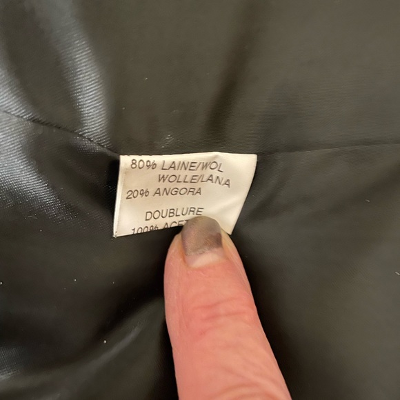 Women’s Angora and Wool Grey Coat with suede detailing, Fits Size M - Picture 4 of 6